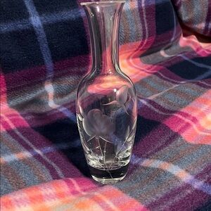 Lenox Flower bud vase with flower etching